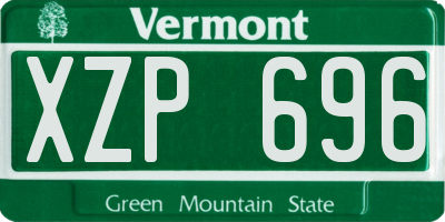 VT license plate XZP696