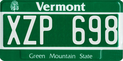 VT license plate XZP698