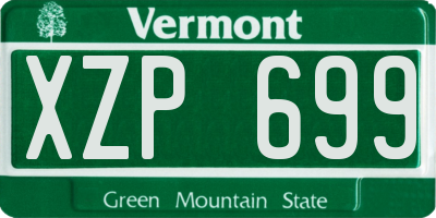 VT license plate XZP699