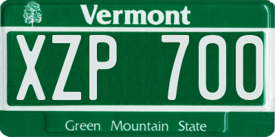 VT license plate XZP700