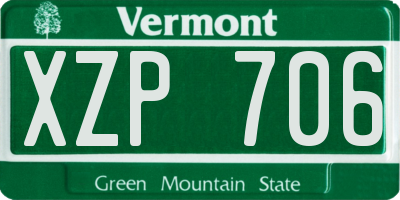 VT license plate XZP706