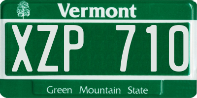 VT license plate XZP710