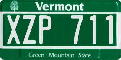 VT license plate XZP711