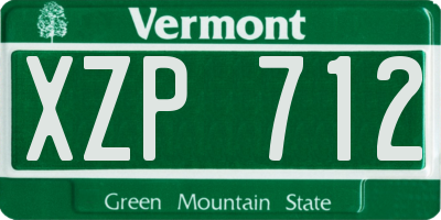 VT license plate XZP712