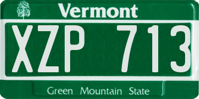 VT license plate XZP713