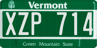 VT license plate XZP714