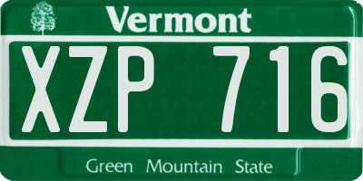 VT license plate XZP716