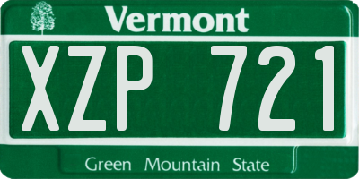 VT license plate XZP721