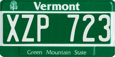 VT license plate XZP723