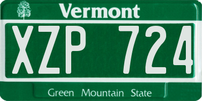 VT license plate XZP724