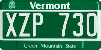 VT license plate XZP730