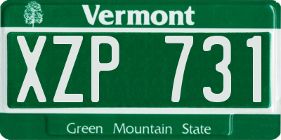 VT license plate XZP731