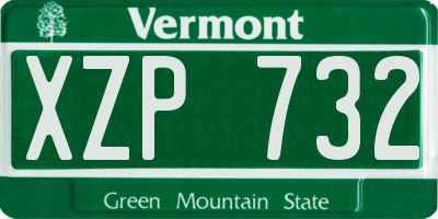 VT license plate XZP732