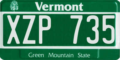 VT license plate XZP735