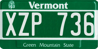 VT license plate XZP736