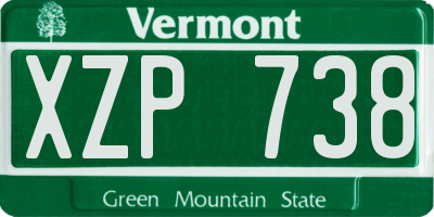 VT license plate XZP738