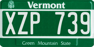 VT license plate XZP739