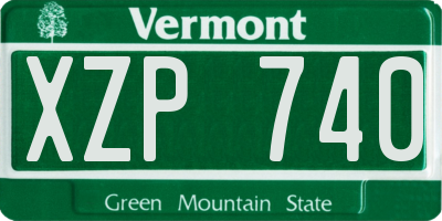 VT license plate XZP740