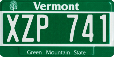 VT license plate XZP741