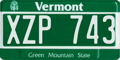 VT license plate XZP743