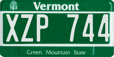 VT license plate XZP744