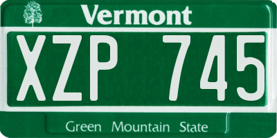 VT license plate XZP745