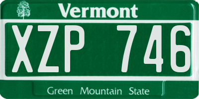 VT license plate XZP746