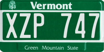 VT license plate XZP747