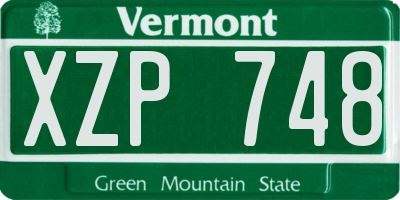 VT license plate XZP748
