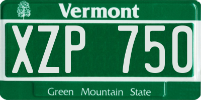 VT license plate XZP750