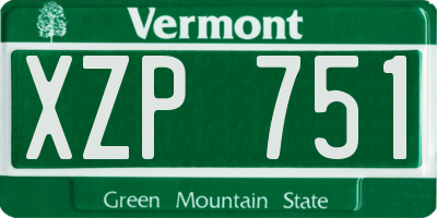 VT license plate XZP751