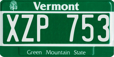VT license plate XZP753