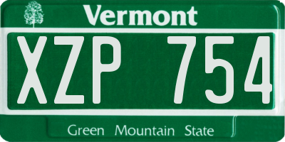 VT license plate XZP754