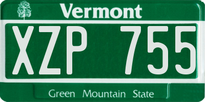 VT license plate XZP755