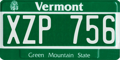 VT license plate XZP756