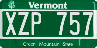 VT license plate XZP757