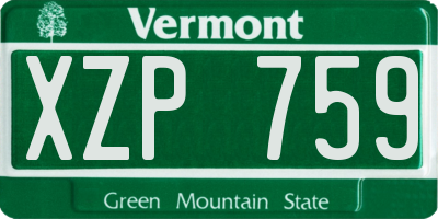 VT license plate XZP759