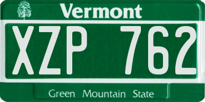 VT license plate XZP762
