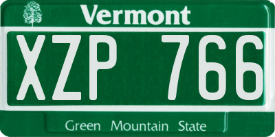 VT license plate XZP766