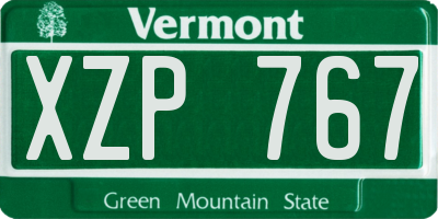 VT license plate XZP767