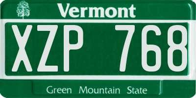 VT license plate XZP768