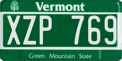VT license plate XZP769