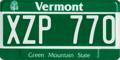 VT license plate XZP770