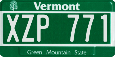 VT license plate XZP771