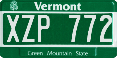 VT license plate XZP772