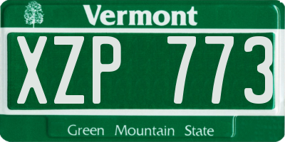 VT license plate XZP773