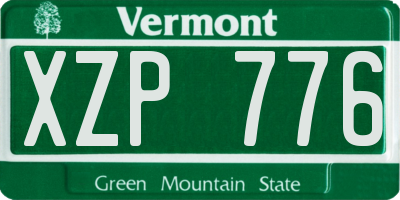 VT license plate XZP776