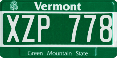 VT license plate XZP778