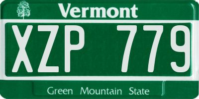 VT license plate XZP779
