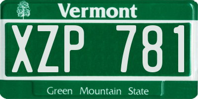 VT license plate XZP781